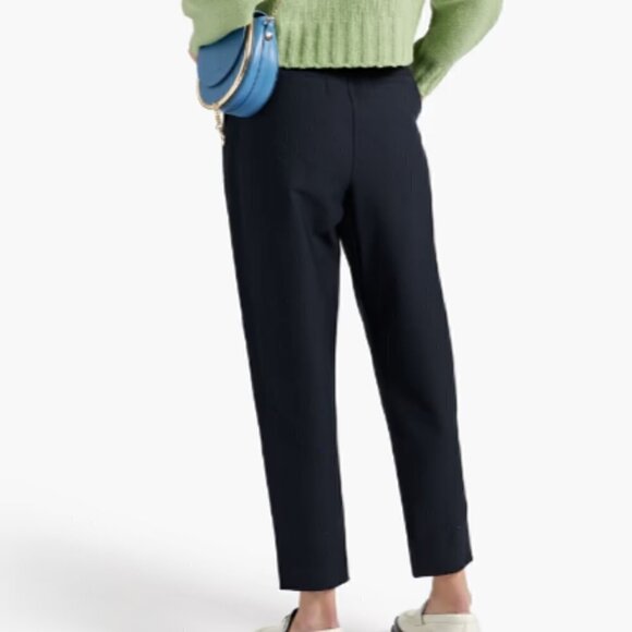 DEREK LAM 10 CROSBY Cropped button-detailed cotton-blend tapered pants in Blue - Picture 2 of 3